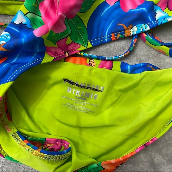 Frankie's Bikinis Floral One Piece Swimsuit - Pink and Blue - Picture 10 of 13